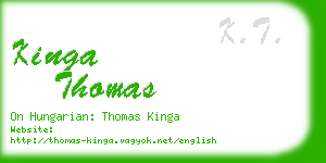 kinga thomas business card